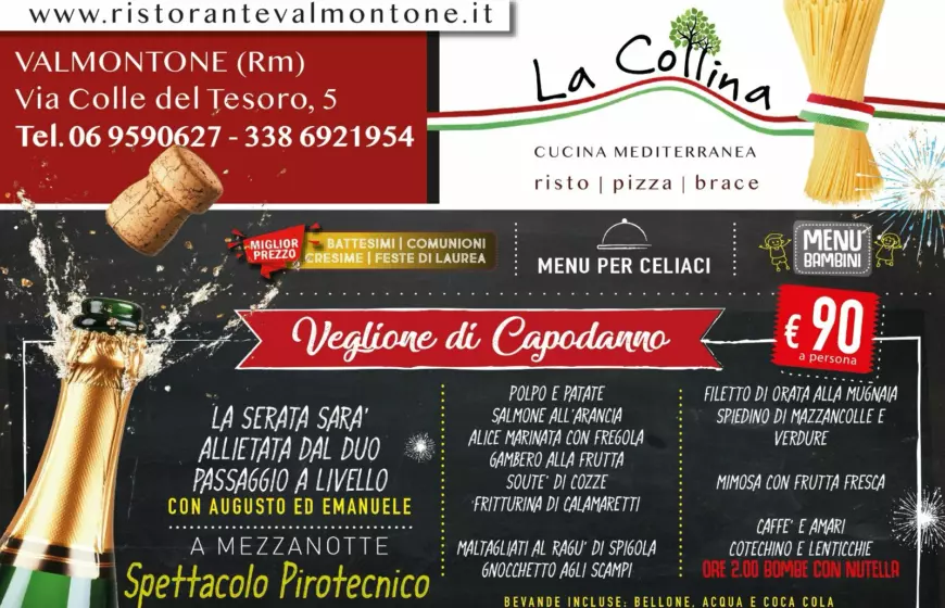 cenone capodanno ristorante valmontone